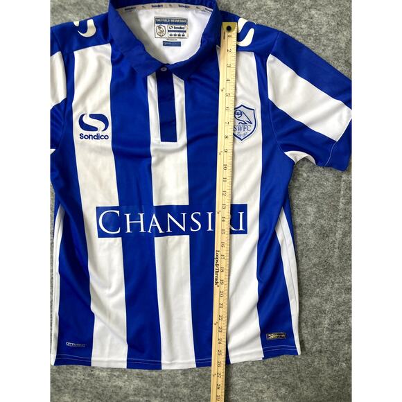 Sheffield Wednesday Football Jersey 2015-16 Soccer Mens Small Striped Chansiri - Picture 4 of 7